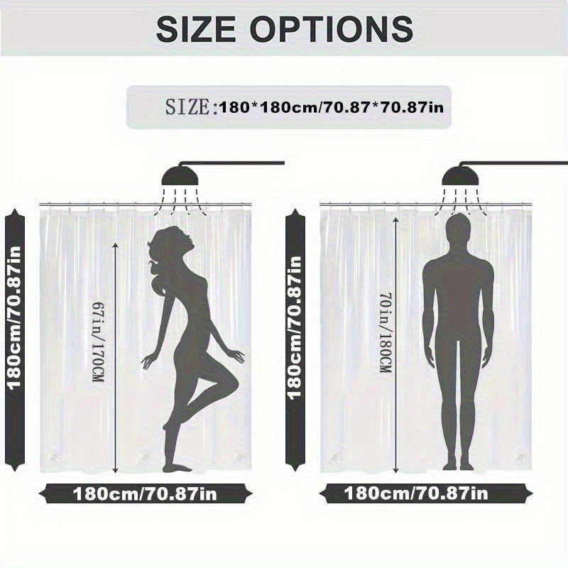 1pc/4pcs Bathroom Bath Shower Curtain Set with 12 Hooks, Toilet Seat Bath Mats and Rugs Non-slip Carpet Toilet Covers, Polyester Curtain for Bathroom Accessories Home Decor
