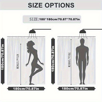 1pc/4pcs Bathroom Bath Shower Curtain Set with 12 Hooks, Toilet Seat Bath Mats and Rugs Non-slip Carpet Toilet Covers, Polyester Curtain for Bathroom Accessories Home Decor