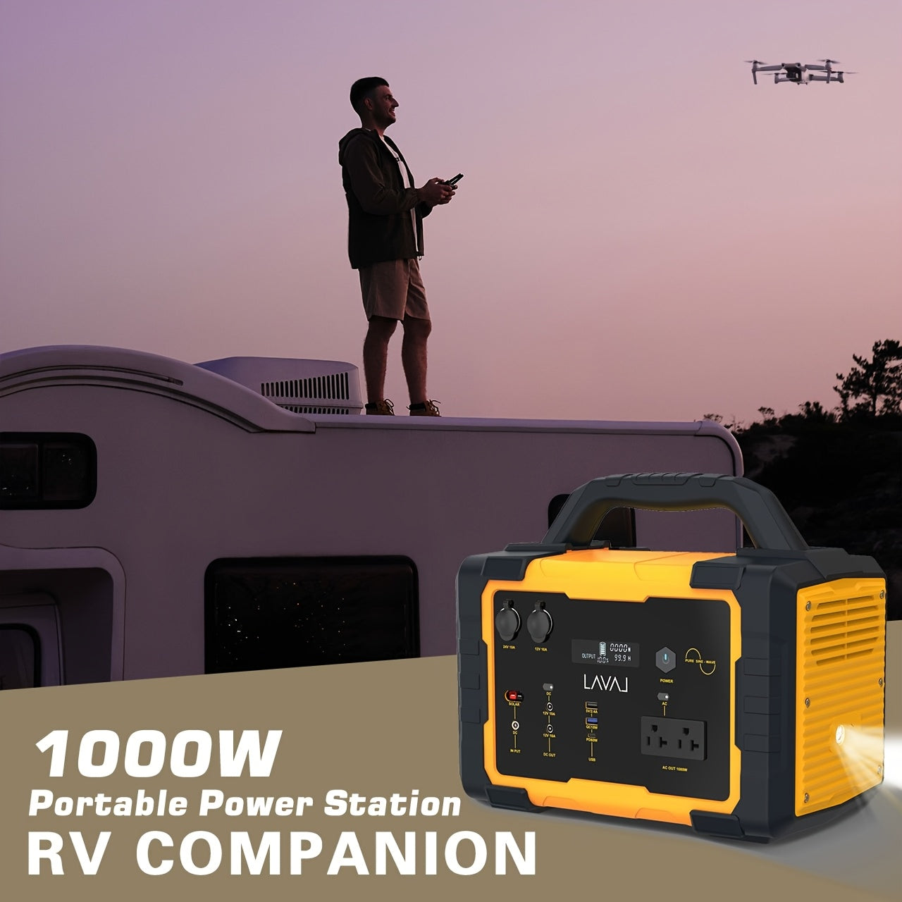 Portable Power Station with Solar Panel, 293Wh-1075Wh Solar Generator with 60W USB-C PD Output, 110V Pure Sine Wave AC Outlet, Flashlight, LiFePO4 Battery Pack for Family Emergency Outdoor Hunting Camping RV Travel
