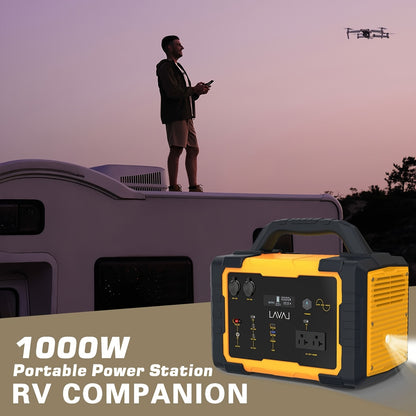 1075Wh Portable Power Station with 200W Solar Panel, Dual Source (Battery/Solar), Fast Charging, Lithium Battery, US Plug, Ideal for Camping, RV, Hunting & Emergency Outdoor Use, Portable Charger Power Bank