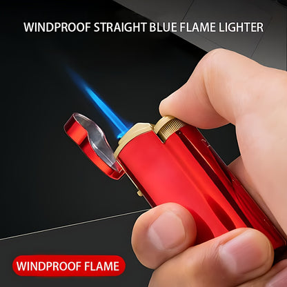 1pc/5pcs Set, Lighter, Butane Lighter, Metal Shell Windproof Lighter, Durable And Portable Lighter, Adjustable Flame Size, Refillable, Suitable For Outdoor Camping, Barbecue, Hiking, Precise Ignition, Valentine'S Day Gift, Wi