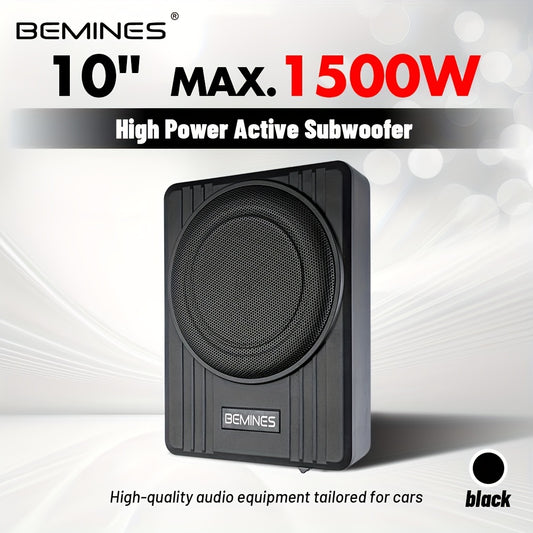 [Car Subwoofer] 105C 1500W 10-Inch Car Subwoofer with High Power And High-Fidelity Sound, Ultra-Thin Body, Includes Wired Control And Installation Parts, Without Battery