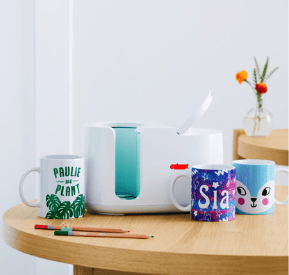 C.ri.cut Mug Press™, Portable Heat Press, Mini Heat Press Machine, Portable, 3 Modes, Adjustable Temperature Control, Compact Design for DIY Projects, Portable Electric Heat Press Machine, Ideal for Crafts & Fabric, Include