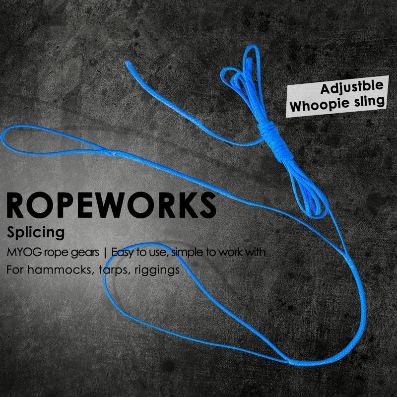 1.3mm/1.6mm/2mm Hollow UHMWPE Braided Cord - Heavy-Duty 520-1000+ Tensile Strength, Low-Weight Spliceable Rope for Tent Guyline, Tarp, Hammock, Ridgeline, Whoopie Sling - Dyneema/Spectra-like (Camping, Backpacking, Survival),