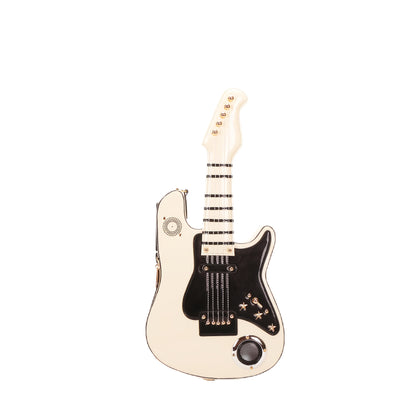 Electric Guitar Shaped Fashionable PU Crossbody Bag for Women, Solid Color, Detachable Shoulder Strap, USB Speaker, Zipper Closure, Polyester Lining, Edge Paint, Hip Hop Style, Detachable Strap, Electric Guitar Bag