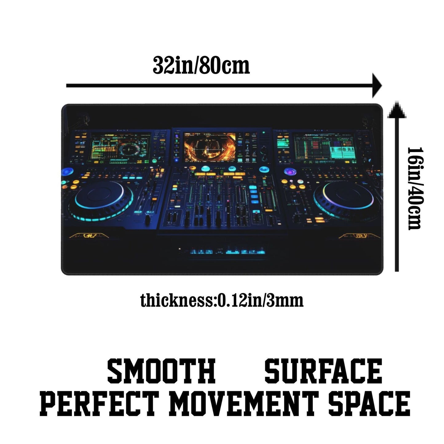 1pc Pioneer DJ DDJ-1000 DJ Controller Mouse Pad - Professional DJ Setup with Glowing Buttons & Screen, Non-Slip Rubber Base, Washable Surface - Compatible with DDJ-1000 Mixer for Home Studios, Clubs, Live Performances - DJ Eq