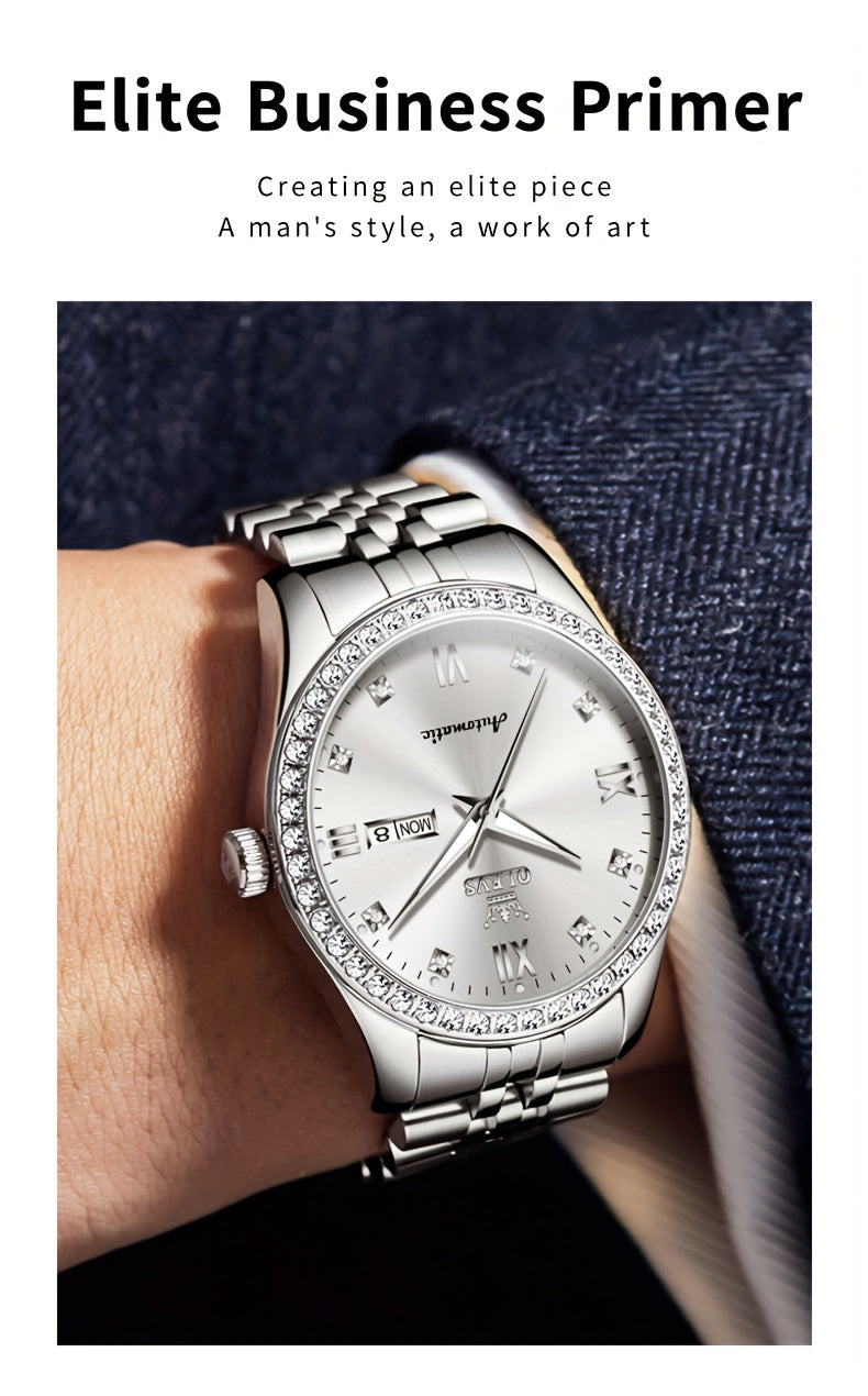 OLEVS New Casual Fashion Stainless Steel Automatic Mechanical Watches for Men Top Brand Luxury Original Business Men's Wrist Watches Classic High Quality Best Selling Men's Watches, Automatic Watches For Men, Automatic Watche