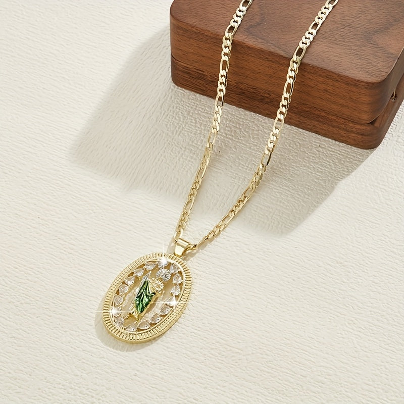 1pc Religious Jesus Christ Jewelry - 24-Inch Saint Death Pendant Necklace with Sacred Guadalupe Icon, Latin Faith Symbol for Weddings, Parties, Year-Round Wear - Women's Spanish Language Religious (Ramirez Line Collection