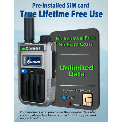 Nationwide Fast Radios Unlimted Range Lifetime Free LTE Walkie Talkies Long Range Two Way Radios Global PoC with SIM Cards(2 Pack), Team Coordination, Longrange Communication, Lightweight Radio, Durable Build, Reliable Commun