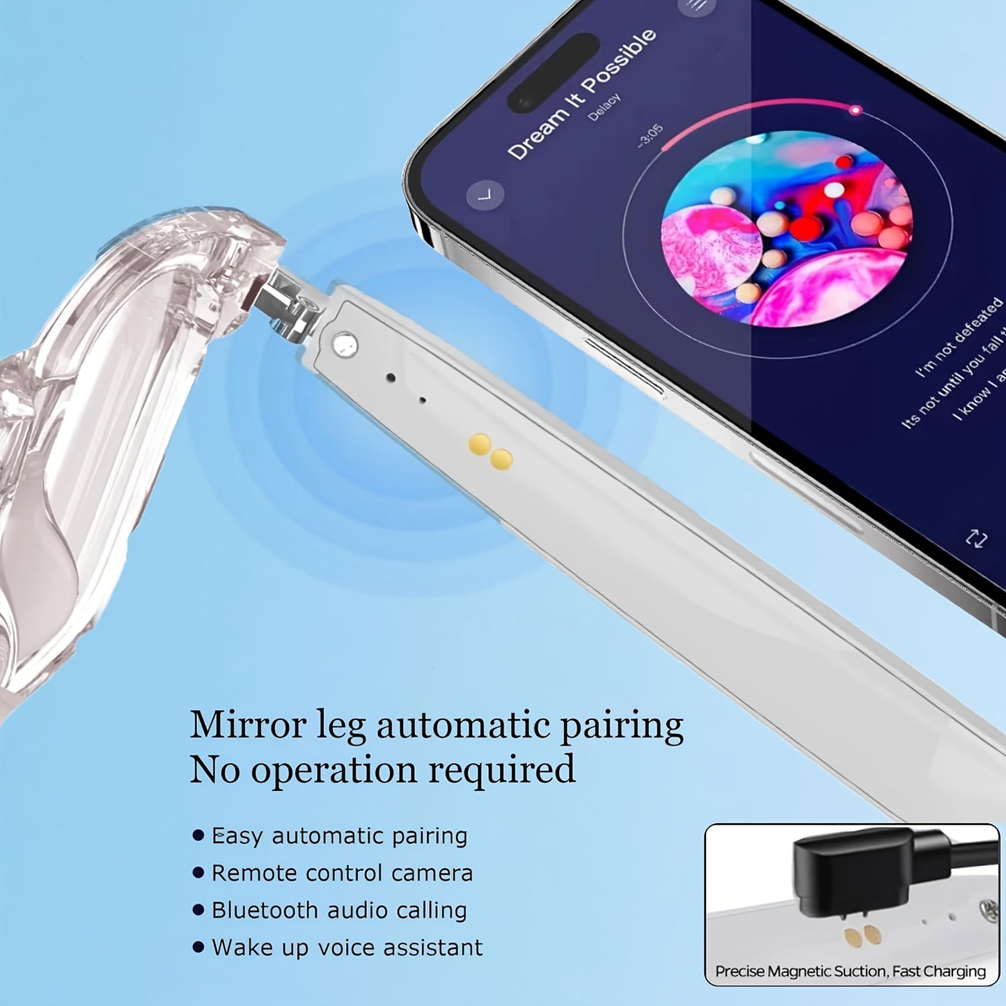 Ai Translation Smart Glasses, Multi-Functional Audio Glasses with 160+ Language Support, Built-in Microphone and Speaker, Music Playback & Voice Calls, Photochromic Lenses, Suitable for, Driving, Relaxing, and Daily Office We