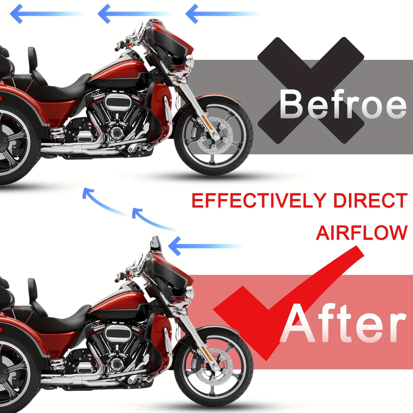 6-Inch Wave Windshield Windscreen Wind Splitter Suitable for Harley Touring Models from 1996 to 2013, Including Street Glide, Electra Glide, Tri Glide, And Ultra Classic Glide, Available in Black, Clear, Or Smoke