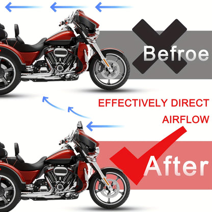 6-Inch Wave Windshield Windscreen Wind Splitter Suitable for Harley Touring Models from 1996 to 2013, Including Street Glide, Electra Glide, Tri Glide, And Ultra Classic Glide, Available in Black, Clear, Or Smoke