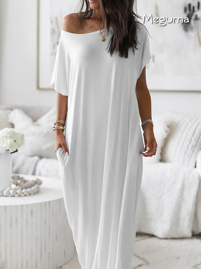 Women's Elegant Long Dress - Soft Breathable House & Outdoor dress, Loose Fit Maxi - Machine Washable Everyday & Formal wear - All-Season Women's Clothing, Skinfriendly Fabric