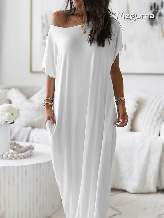 Women's Elegant Long Dress - Soft Breathable House & Outdoor dress, Loose Fit Maxi - Machine Washable Everyday & Formal wear - All-Season Women's Clothing, Skinfriendly Fabric