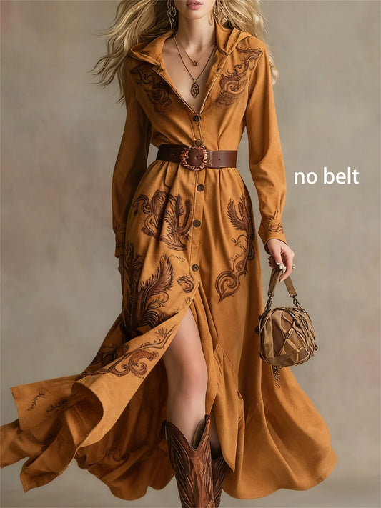No Belt Women's Autumn Printed Dress