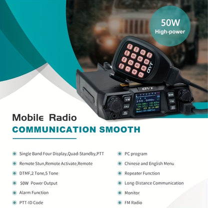 Car Walkie Talkie, Car Mobile Two Way Radio, Large Power Mobile Transceiver, Multi-function Colorful Display, Long Distance Walkie Talkie for Car Truck RV