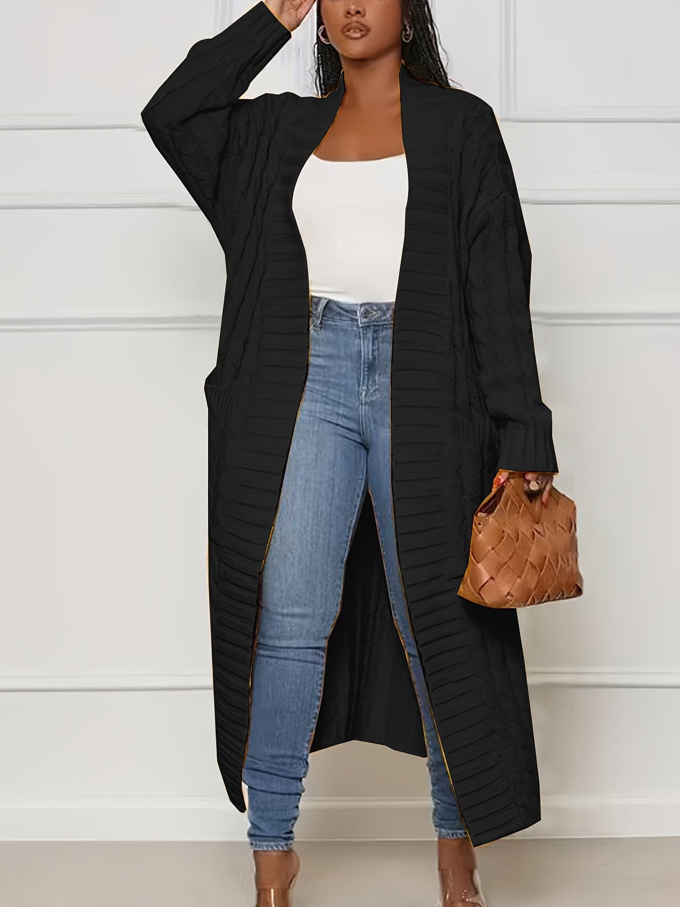 [Cardigan Sweater] Plus Size - Plus Size Cardigan Sweater A23A062