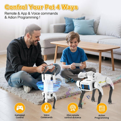 Interactive Robot Dog with Claw - STEM Control Suitable for Age 6+, 30+ Actions, Voice Command with Siri, Durable -Free Design for 6+ Years - Educational Robot Pet