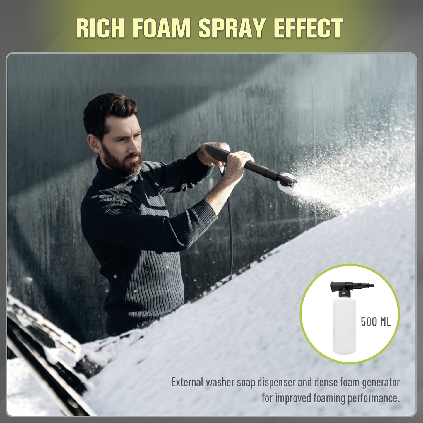 Electric Pressure Washer With 25FT Hose, 4 Nozzles & Foam Cannon - 4800PSI MAX 2.8 GPM Power Washer For Cars, Fences, Patio - US Plug, Metal Construction, Fence Cleaning | Robust Outdoor Tool, Pressure Washer Accessories, Blu