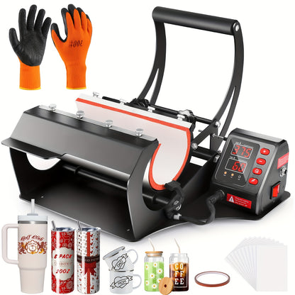 Roller Hot Press, 30oz 20oz 16oz Sublimation Ultra-thin Roller Cup Hot Press, DIY Heat Transfer Vinyl, with LCD Screen Display And Temperature Time Control, Can Be DIY Gifts