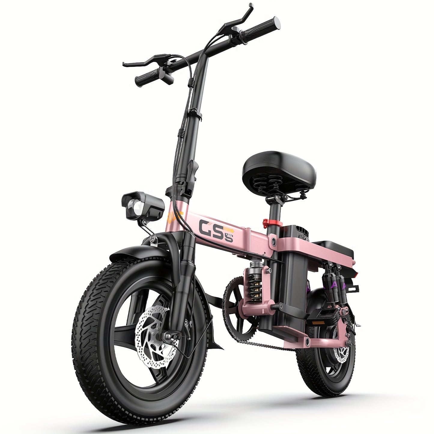 UPlee Peak Power 740W Electric Bike For Adults, 20MPH Full Shock Absorption Comfortable Riding, 48V6/8/10/15/17.5Ah, Max 32Miles Folding Ebike, 14'' Tubeless Off-road Tire, City Commuter