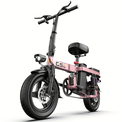 UPlee Peak Power 740W Electric Bike For Adults, 20MPH Full Shock Absorption Comfortable Riding, 48V6/8/10/15/17.5Ah, Max 32Miles Folding Ebike, 14'' Tubeless Off-road Tire, City Commuter