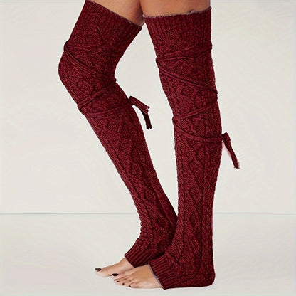Women's Warm Over-the-Knee Knee-High Sock Covers - Solid Color Thermal Winter Socks Suitable for Cold Weather, Machine Washable, for & Casual Attire (All-Season)