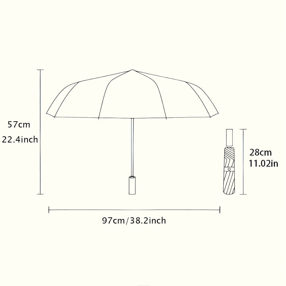 1pc Automatic Umbrella with Biological Class Print (Bee & Flower Design) - Automatic Opening/ Closing, 8-Rib Compact Canopy, Collapsible Portable for / - Unique Science-Themed Gift for Christmas, Birthdays & Everyday Use