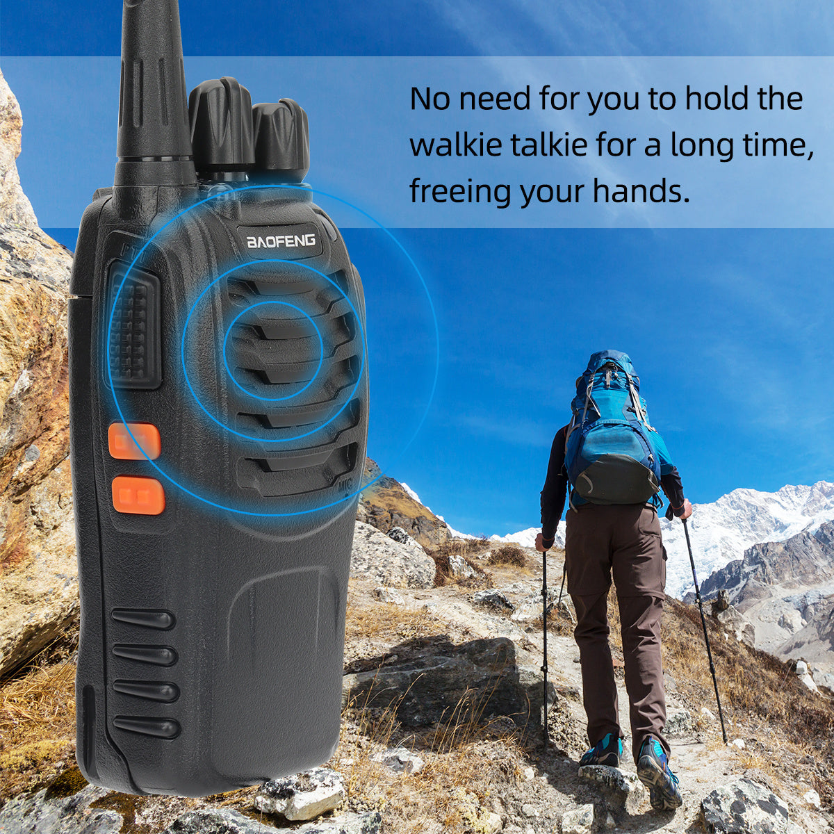 BAOFENG Long Range Walkie Talkie 888s, 16-Channel Dual-Purpose Radio, Rechargeable Handheld Two-Way Radio, Adult Long Range Headset, Outdoor Equipment Supports Camping, Hiking, and Hunting