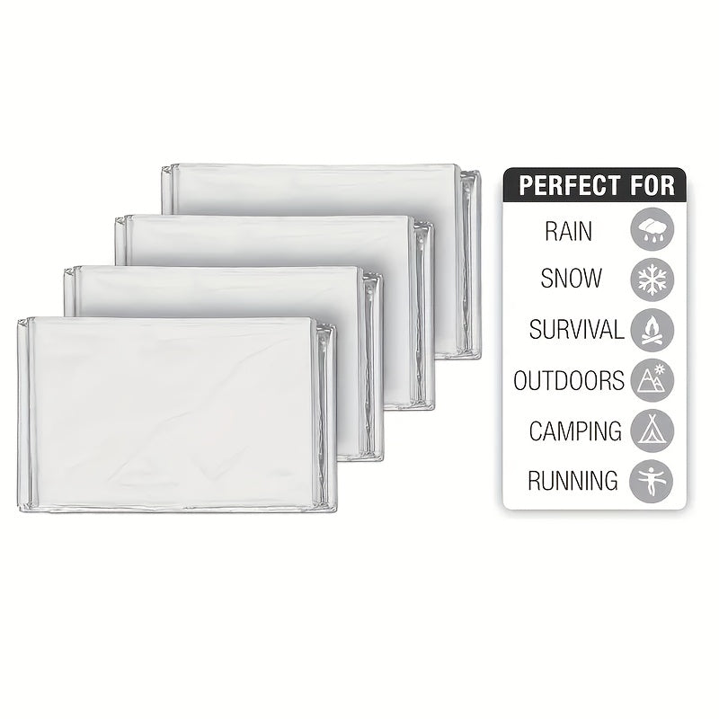 15pcs Family Pack Thermal Insulation Blanket, Double-Sided Film Insulation Blanket, Suitable for All Seasons, Hiking Rescue and First Aid Space Efficiency Survival Equipment, W, Z, Thermal Blanket, Survival Kit, Camping Equip