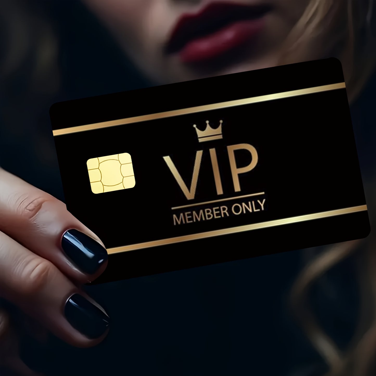 1 Set of 2 Unique VIP Style Minimalist Unisex Credit Card Light Beige Stickers, Self-Adhesive Durable Scratch-Resistant Anti-Fingerprint Privacy Decals Made from PVC Material, Suitable for Credit Cards, Transit Passes, Debit