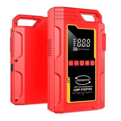 15000A Jump Starter Peak 12V Portable Car Jump Starter | With Air Compressor, LED Light, Battery Charger, Cart Battery Charger, Tire Inflator, Essential Car Rescue Tools For Families, Gift, USB Charging, Digital Display
