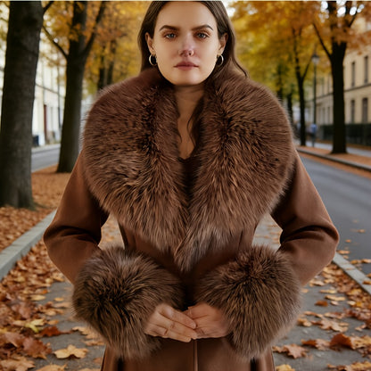 3pcs Women'S Faux Fox Shawl with Cuffs, a Stylish And Elegant Combination for Winter Warmth And Protection Against The Cold. Made from Comfortable And Skin-Friendly Fabric, Suitable for Birthday Parties, Evening Dates, Weddin