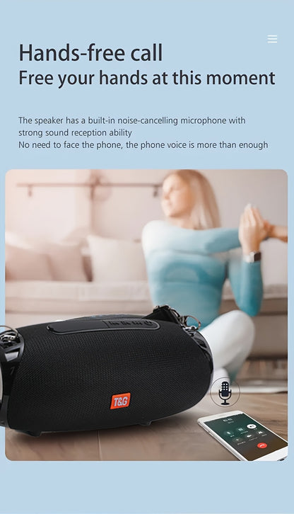 Portable Wireless Speaker - TG534 with Dual Speakers - TWS Stereo Hi-Res Audio - Hands-free Call/FM/TF Card/U Disk - Connect to Mobile Phone/Tablet/TV - Support Plug-in Card U Disk - Compatible with TF Card/USB Drive/FM Built