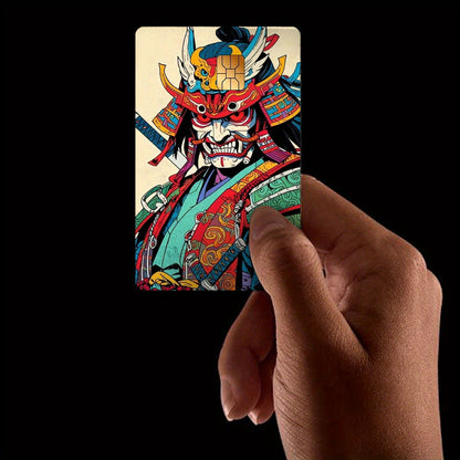 Japanese-style Samurai Pattern Sticker Set, Includes 4 Unique Designs, Durable Privacy Stickers Made of PVC Material, Suitable for Credit Cards, Transit Cards, Debit Cards, Keys, and More, Protects Bank Cards, Perfect as Part