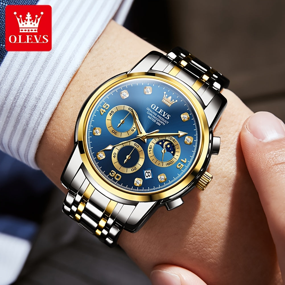 OLEVS Stainless Steel Luminous Business Quartz Watches For Men Luxury Top Brand Fashion Original Men'S Wrist Watches Classic New Trend High Quality Best Selling Men'S Watches