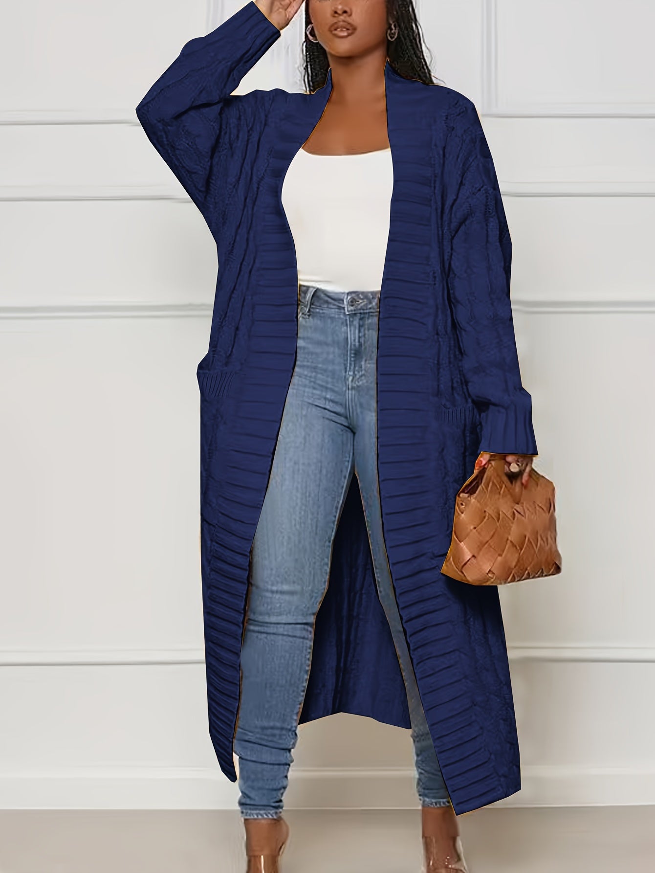 [Cardigan Sweater] Plus Size - Plus Size Cardigan Sweater A23A062