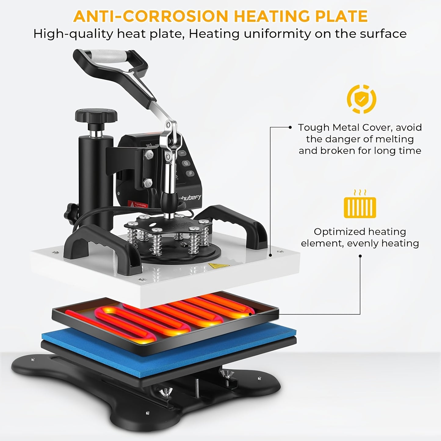 Valentines Day Gifts Heat Press Machine for Shirts 12"x10" Sublimation Shirt Heat Press Machines, 360 Degree Swing Away Sublimation Transfer Printer Fast Heat-up, Digital Precise Temperature Control, High-Security HTV Vinyl H