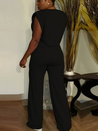 Distressed Burnt-Out Set - Women's Sleeveless Sweatshirt and Pants