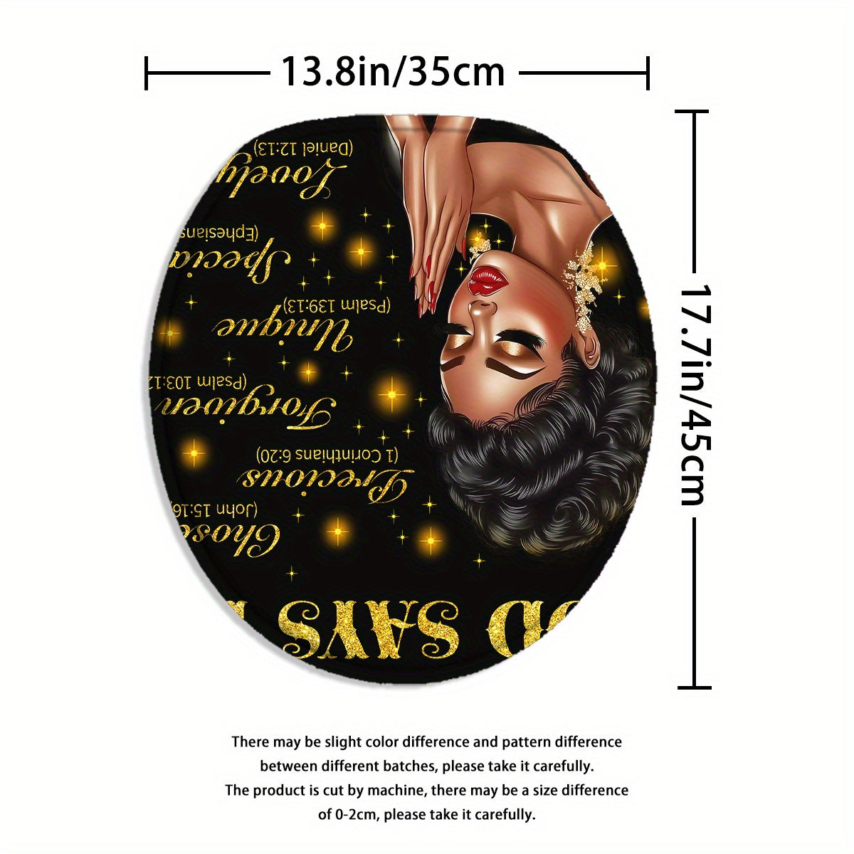 4pcs God Says I Am Bathroom Shower Curtain Sets, Praying African American Woman Shower Curtain Sets With Rugs, Inspirational Quotes Shower Curtain Set, With 12 Hooks, Bath Mat, U-shaped Bath Mat And Toilet Seat Cover, Decorat