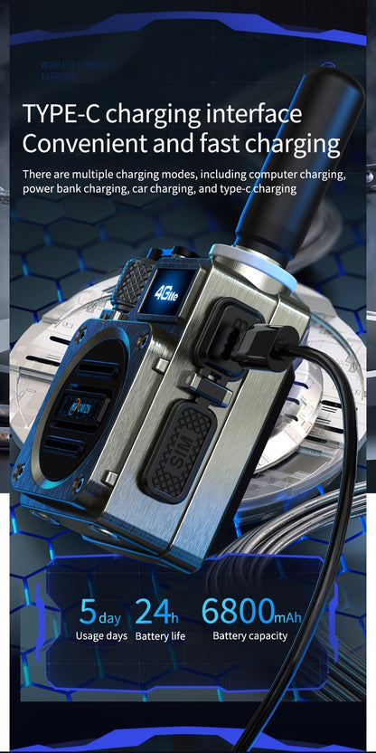 Omi Smart M6 Card Slot Global Intercom, Unlimited Distance 5000km Call Range, Metal Body, Shockproof and Drop-Resistant, HD Blue Screen, 5-Day Long Standby, 8K Intelligent Noise-Cancelling Speaker, Mini Design, Offroad Commun