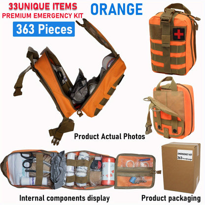 ROORUNS 152/338/363-Ultimate Tactical First Aid Kit with IFAK Pack - Portable & Durable Outdoor Emergency Gear for Hiking, Camping, Hunting, Car, Yacht