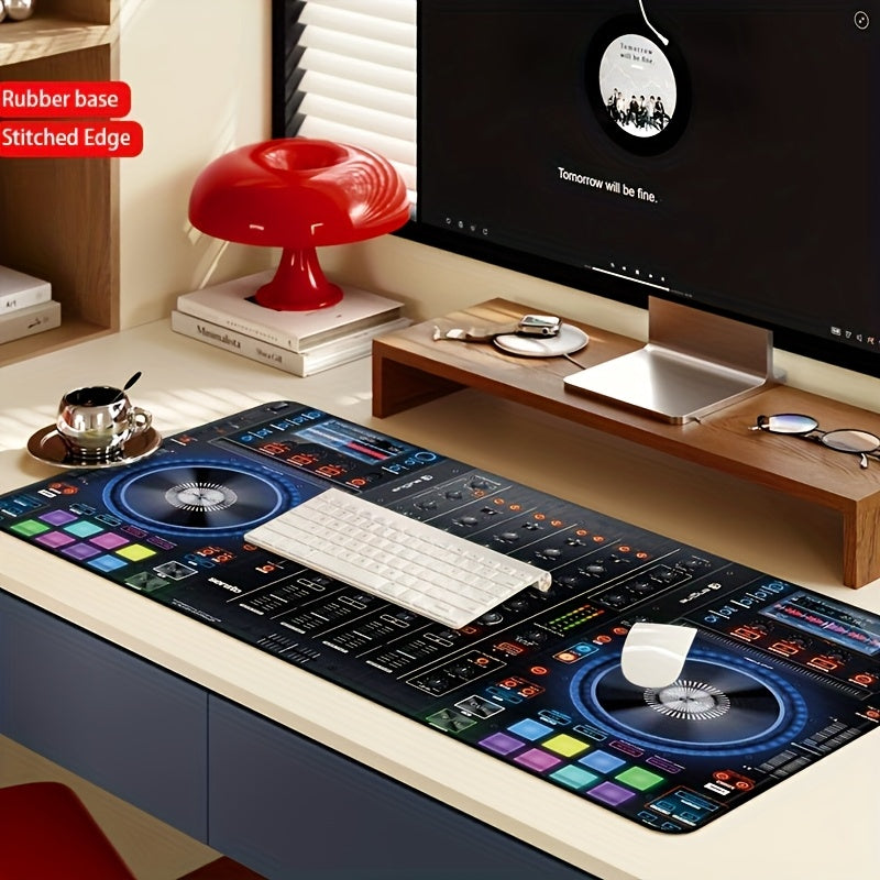 Gaming Mouse Pad And Desk Mat Designed for DJ Studios, Featuring a Non-Slip Rubber Base And Sealed Edges. A Sturdy Keyboard Mat Ideal for Music Production, Perfect As a Gift for Musicians And Gamers.