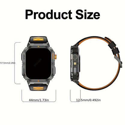 COIUSOR Men'S Outdoor Sports Smart Watch, Wireless Calling Smart Watch, 2.01-Inch HD Full Touch Screen, 1000 Mah Large Battery for Long-Lasting Use, Multiple Sports Modes, Alarm Clock, Pedometer, Calendar, Men'S Smart Watch