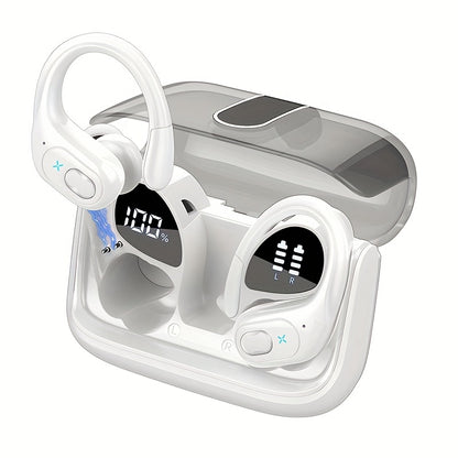 2025 New HD65 Endurance Wireless Headphones Aptkdoe Sports Cordless Headphones, Wireless 5.3 Headphones, 50H Stereo HD Microphone, LED Display, Sports/running Hook Cordless Headphones, Long Life, Intelligent Noise Reduction