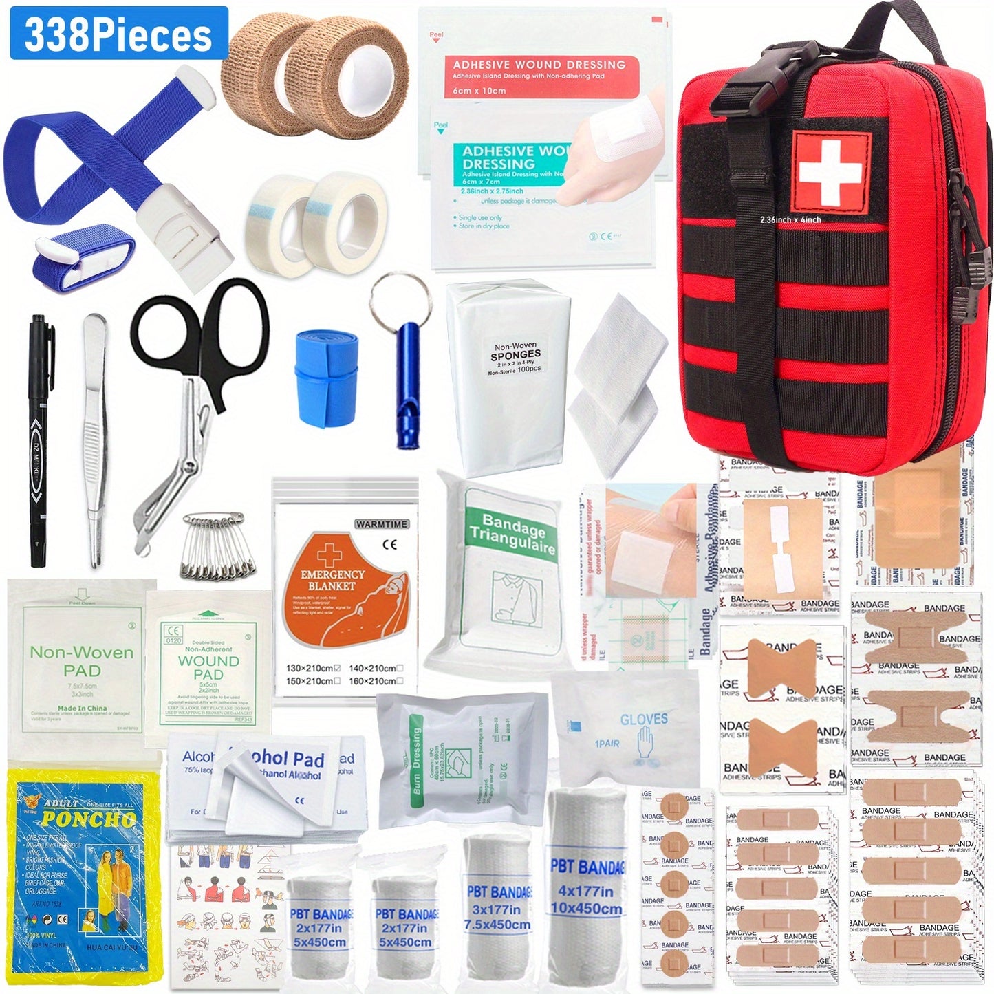 ROORUNS 152/338/363-Ultimate Tactical First Aid Kit with IFAK Pack - Portable & Durable Outdoor Emergency Gear for Hiking, Camping, Hunting, Car, Yacht