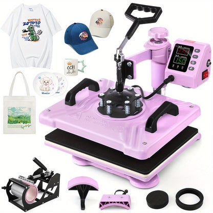 5in 1/8in 1 Hot Press, 15 "x12" T-shirt Press, 360-degree Rotation, Multi-functional Sublimation Hot Press, for T-shirts/cups/LIDS/plates/DIY, Drinkware Personalization, Multi-Surface Printing, Rotary Transfer Press, Multi-Fu