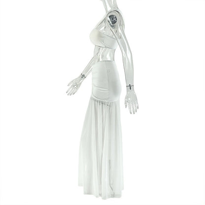 Women'S Greek Goddess One-Shoulder High Slit Dress - Elegant Maxi Formal gown with Cross-Back Neckline, Mermaid/Trumpet silhouette, Formal Party Wedding Evening gown in - Elegant Evening Party Outfit for Women - Sexy Glamorou
