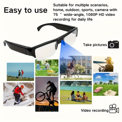 1080HD • High-quality Smart Glasses • 64GB Storage, Lightweight, Anti-Glare, Adjustable Head Strap, Sleek Glossy Finish, Durable Construction for Cycling, Motorcycle, Car & Fishing
