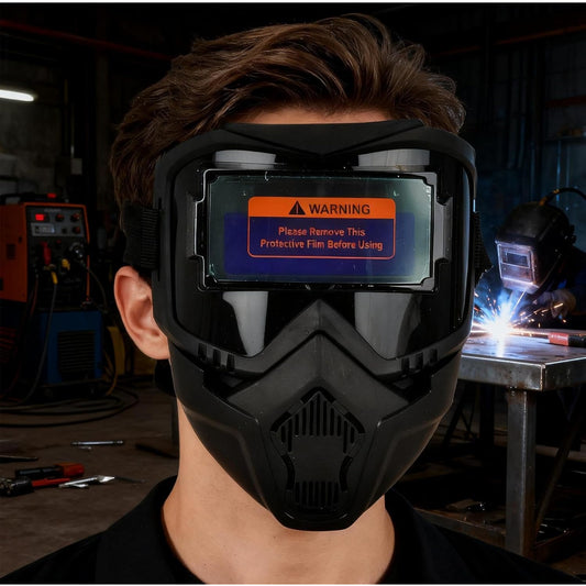 Welding Auto Darkening-Full Face Welding Helmet-Glare Blocking Face Protector, Arc Flash Shield Heat-Insulating Helmet, Eye Protection Gear for Professional Welders-UV IR Protection for Woodworking Metalworking Sanding Mowing